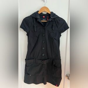 Esprit Black Utility, Button-Up Short Sleeve Dress NWT